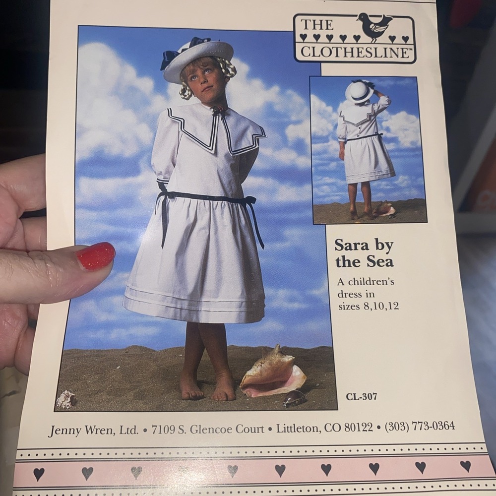 Vintage THE CLOTHESLINE Sara By the Sea Sailor Dress Pattern 8-12 CL-307 Uncut